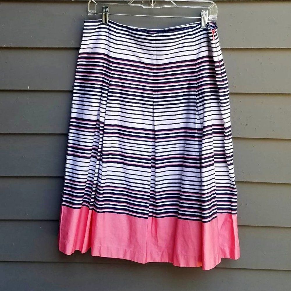 Charter Club 100% Cotton Pleated Strip Skirt Size 10
